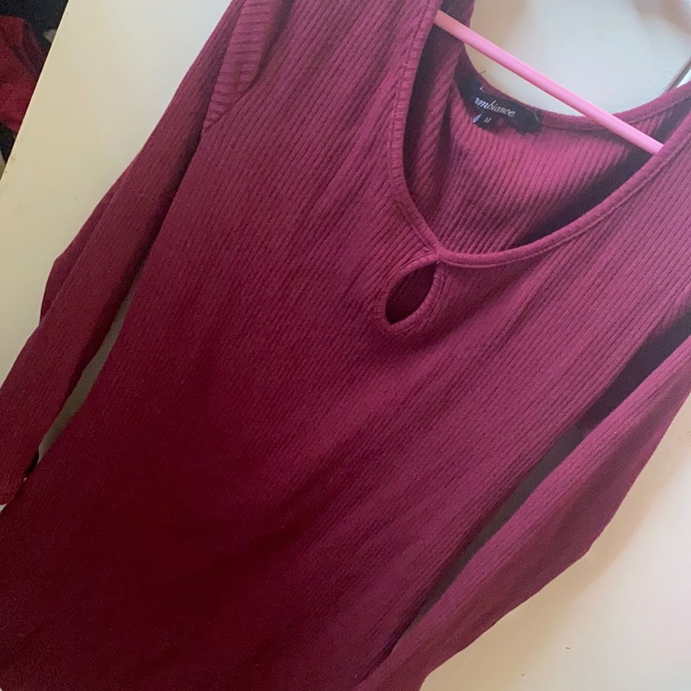 NWOT Burgundy Long Sleeve Shirt